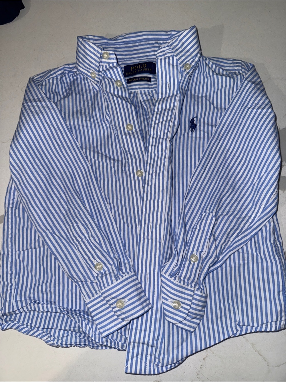 Polo by Ralph Lauren Blue & White Striped Button-Down Shirt